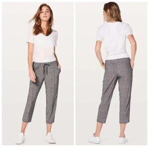 Lululemon‎ Final Play Crop Pants Heather Lux Multi Black Spacedye Grey Size 4